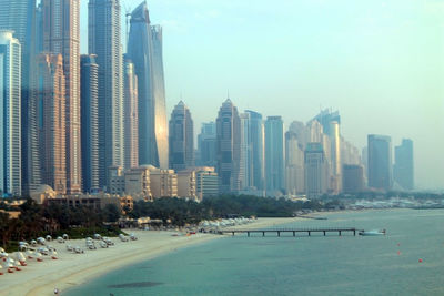 View of skyscrapers in city