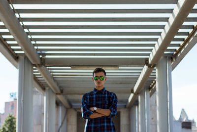 Full length of young man standing outdoors