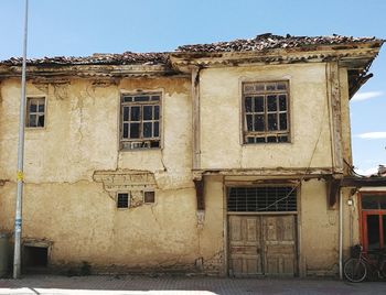 Exterior of old building against clear sky