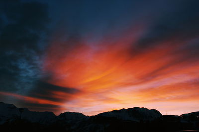 Scenic view of dramatic sky during sunset