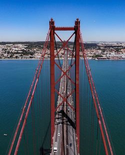 View of suspension bridge against sky