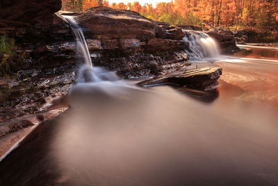 Water flowing through rocks