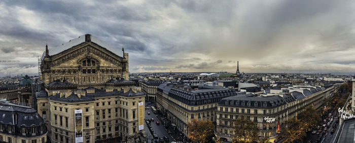 High angle view of buildings in city