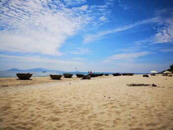 Scenic view of beach against sky