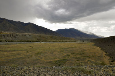 Scenic view of mountains against sky