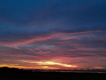 Scenic view of dramatic sky during sunset