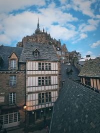 View on historic buildings on mount saint michel