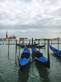 Gondola boats in sea