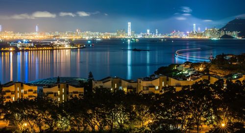 Illuminated city at night