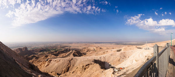 Panoramic view of landscape against cloudy sky