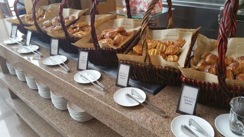 High angle view of food for sale at store