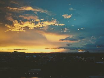 Scenic view of dramatic sky during sunset