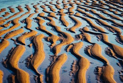 Full frame shot of wet sand pattern