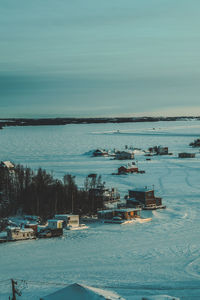 High angle view of sea against sky