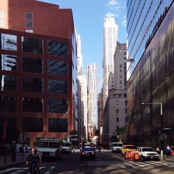 View of city street against sky