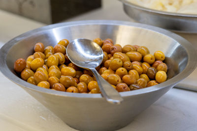 Close-up of food in bowl on table