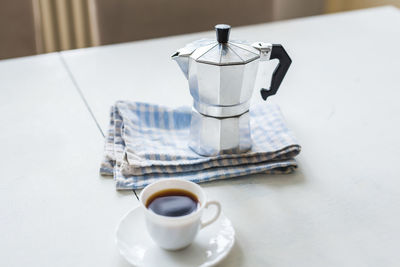 Close-up of coffee on table