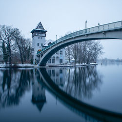 Bridge over river in city