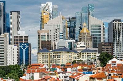 Singapore financial district as seen from chinatown, singapore