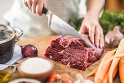 Close-up of food on table