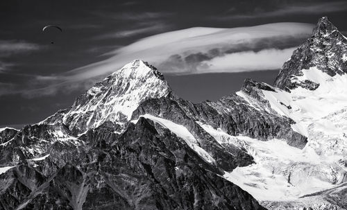 View of snowcapped mountains