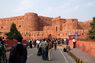 Amar singh gate of red fort, unesco world heritage site in agra, uttar pradesh, india