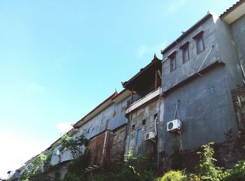 Low angle view of built structure against clear sky