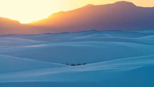 White sands national monument at sunset