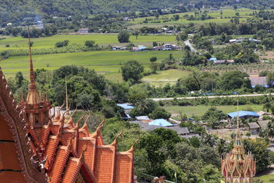 High angle view of townscape