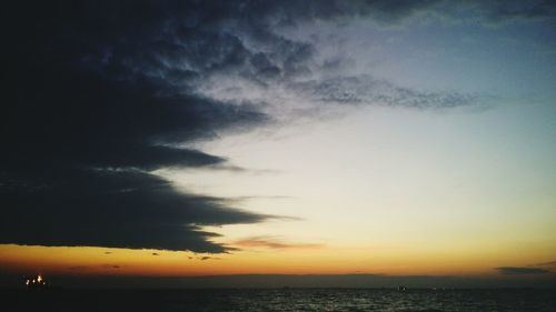 Scenic view of sea at sunset