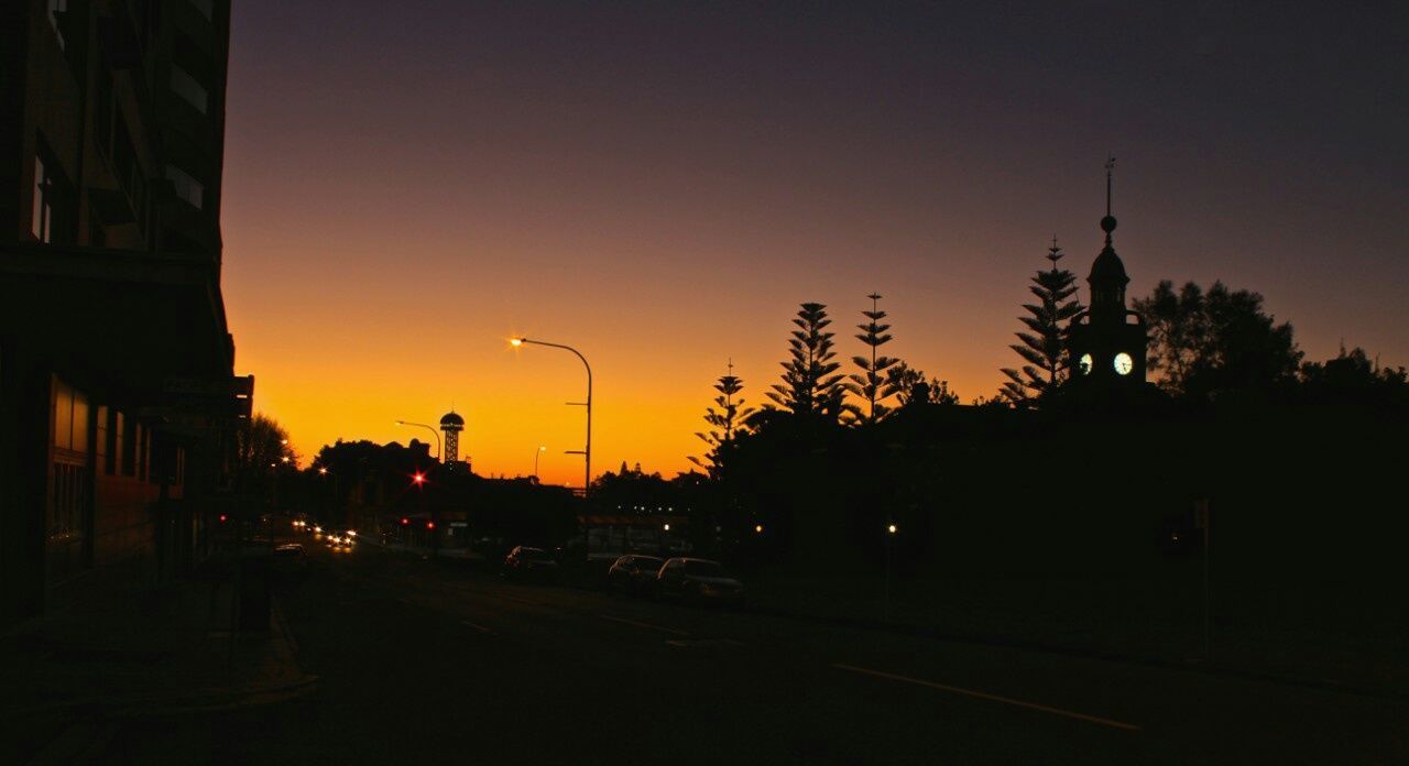 SILHOUETTE OF ROAD AT SUNSET