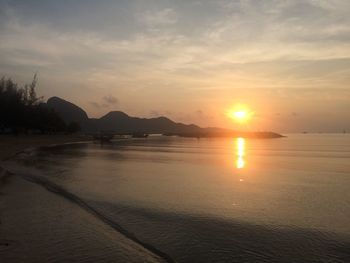 Scenic view of sunset over sea