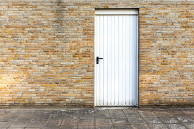 Closed door of building