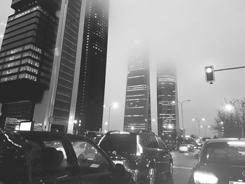 Cars moving on the road at night