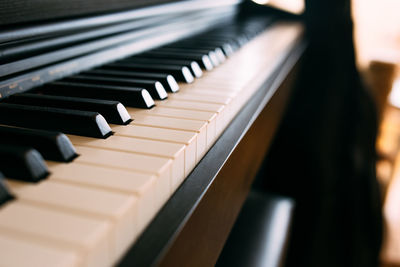 Close-up of piano keys