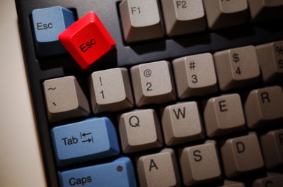 Close-up of computer keyboard