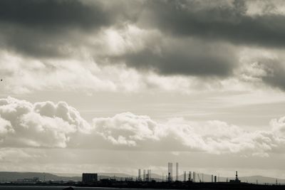 Storm clouds over city