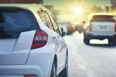 Close-up of traffic on road