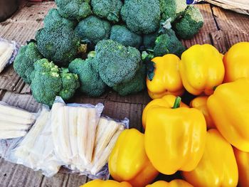 High angle view of vegetables for sale