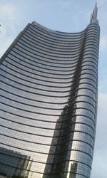 Low angle view of modern building against sky