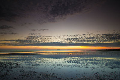 Scenic view of sea against sky at sunset