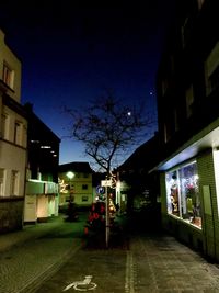 Illuminated buildings at night