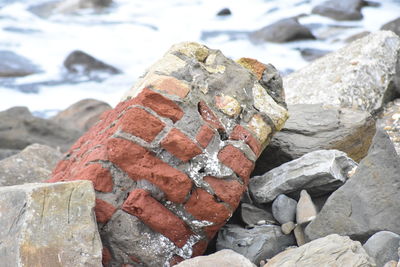 Close-up of stones on rock