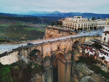 High angle view of arch bridge