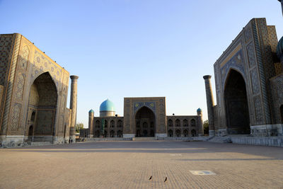 View of historic building against clear sky