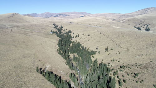 Panoramic view of arid landscape against sky