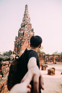 Low angle view of a temple against sky