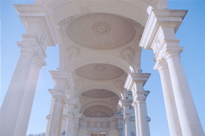 Low angle view of historic building against sky