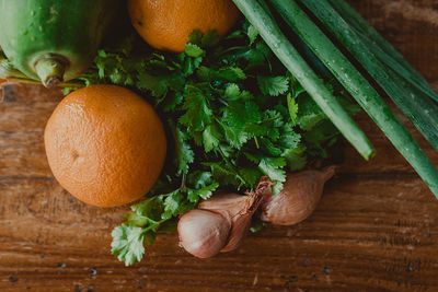 Close-up of orange fruit on table