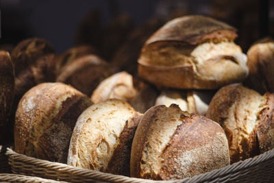 Close-up of bread in basket